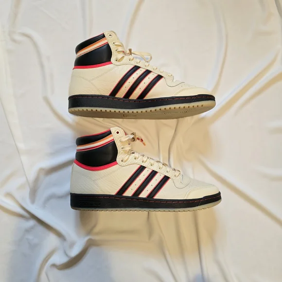 Adidas x ESPN Top Ten Hi Top sneaker in Beige/Black/Red Sz 13 - Picture 4 of 16